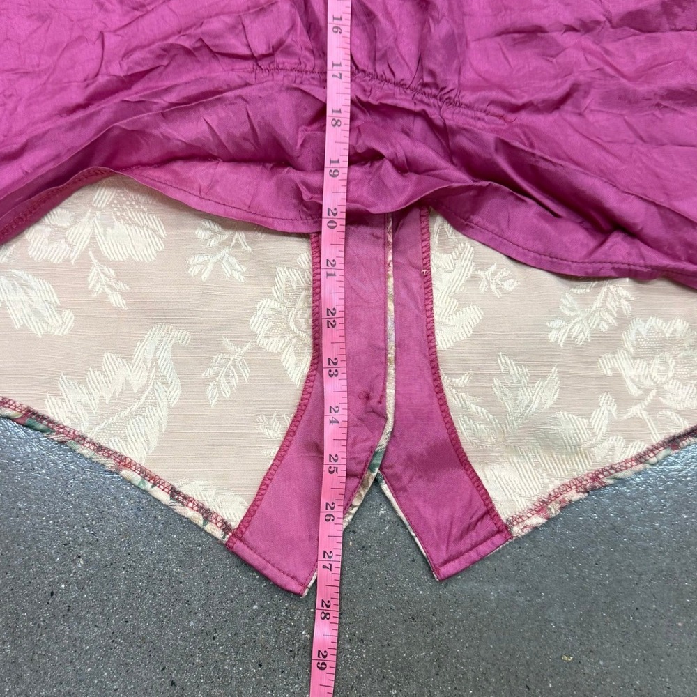 No Boundaries Plus Vintage 90s Floral Tapestry Vest Magenta Back 22W - Picture 5 of 8